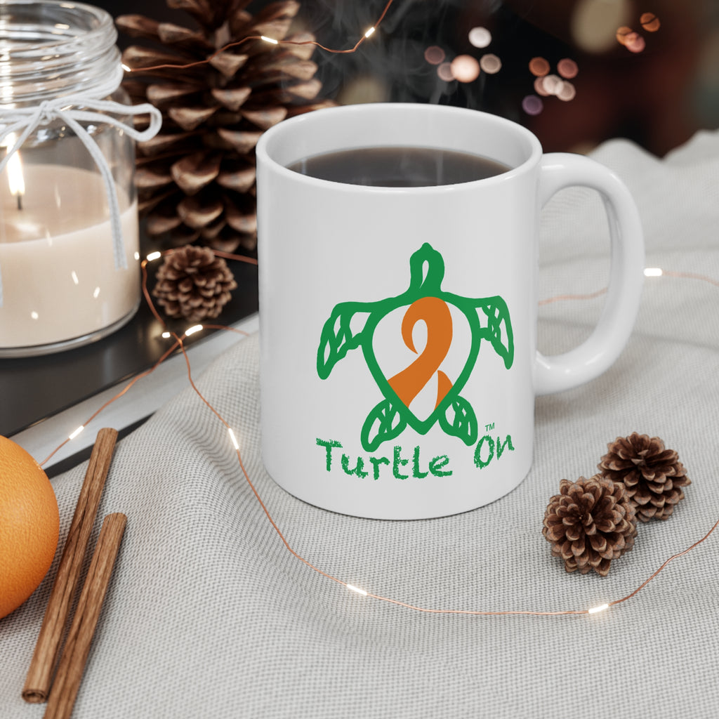 Mug -Turtle On - Orange Ribbon - 11oz