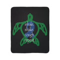 Sea Turtle Sherpa Blanket — “inhale. shake. cough. repeat.” Cozy Ocean Throw for Beach Lovers