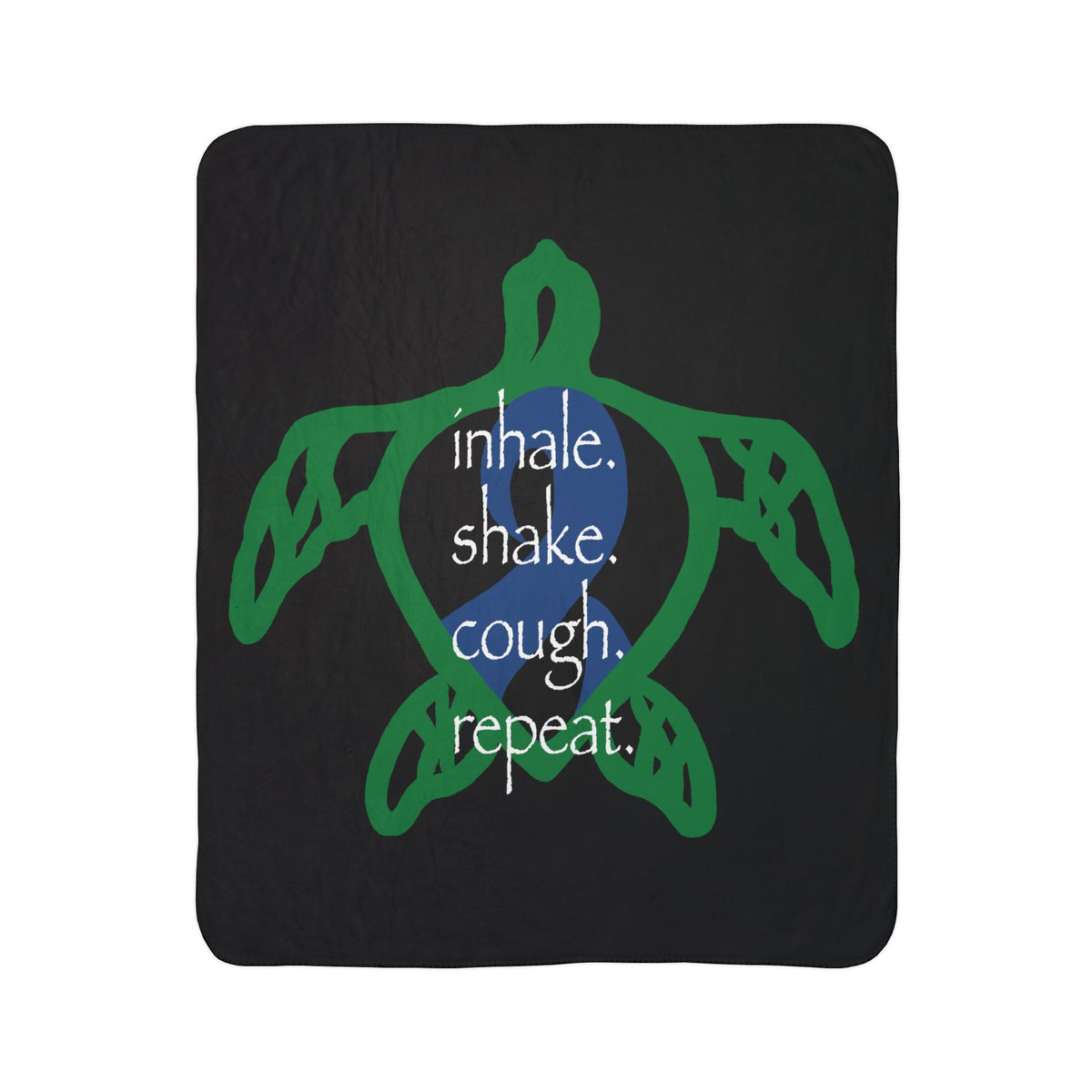 Sea Turtle Sherpa Blanket — “inhale. shake. cough. repeat.” Cozy Ocean Throw for Beach Lovers