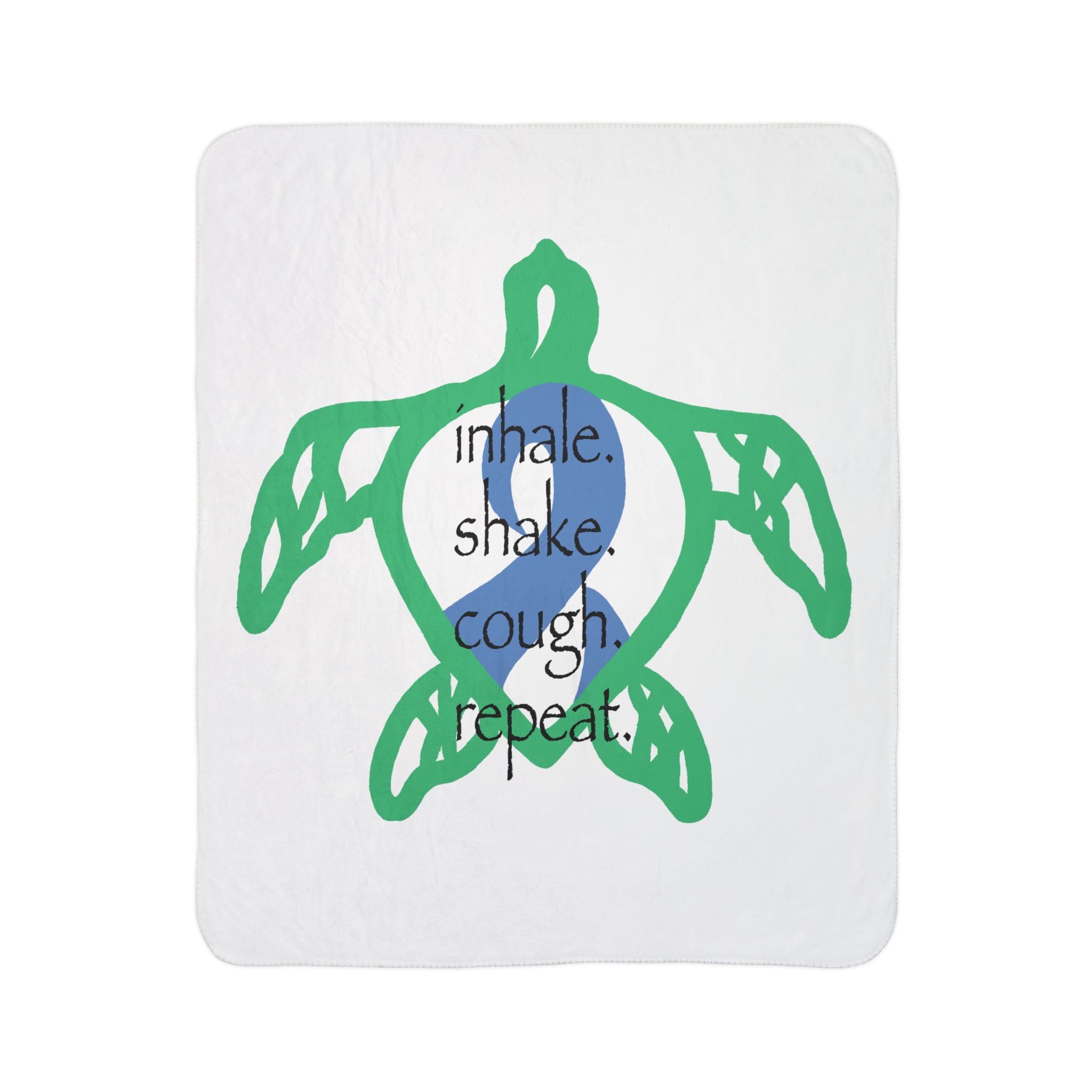 Sea Turtle Sherpa Blanket — “inhale. shake. cough. repeat.” Cozy Ocean Throw for Beach Lovers