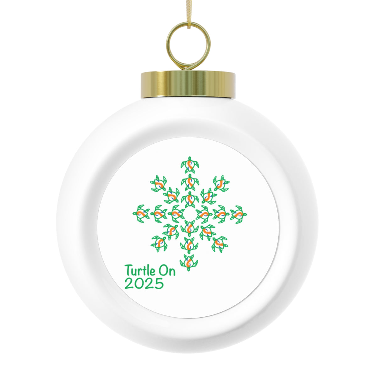 2025 Limited Edition - Christmas Ornament – Blue Orange Ribbon - Poinsettia & Candle Holiday Ball