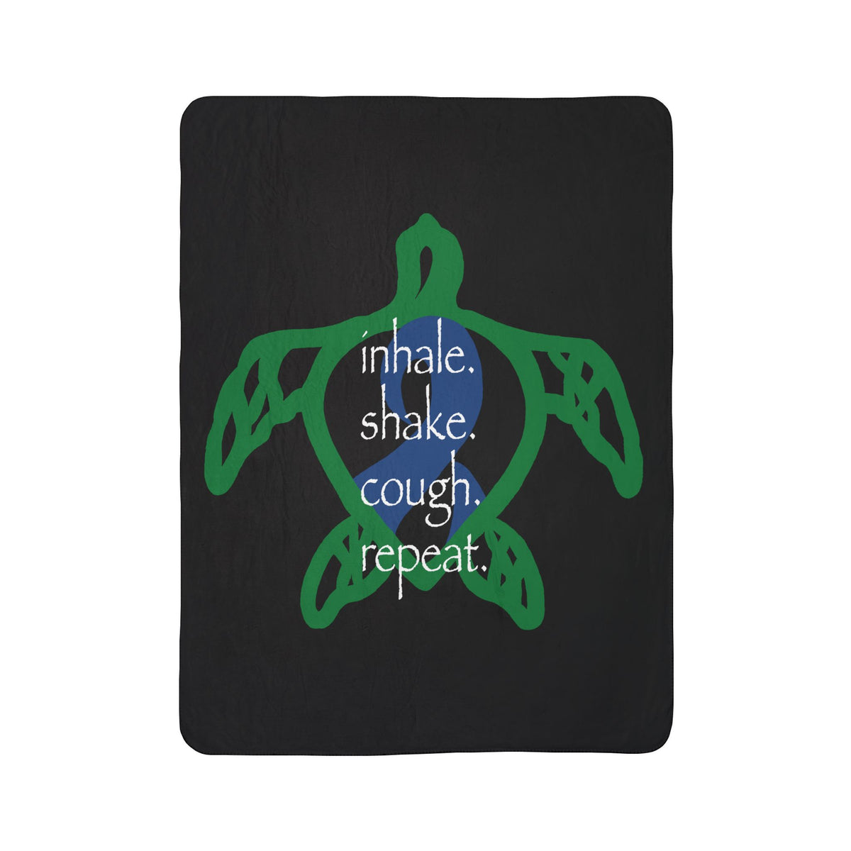 Sea Turtle Sherpa Blanket — “inhale. shake. cough. repeat.” Cozy Ocean Throw for Beach Lovers