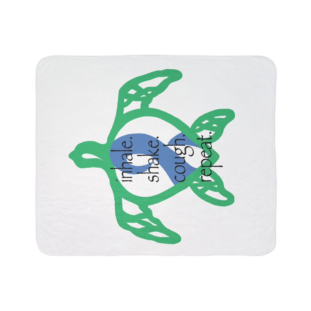 Sea Turtle Sherpa Blanket — “inhale. shake. cough. repeat.” Cozy Ocean Throw for Beach Lovers