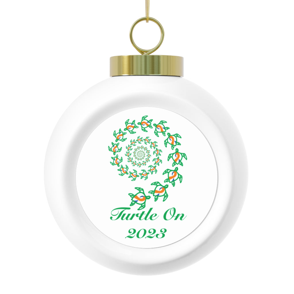 2023 Limited Edition - Christmas Ornament – Blue Orange Ribbon - Poinsettia & Candle Holiday Ball