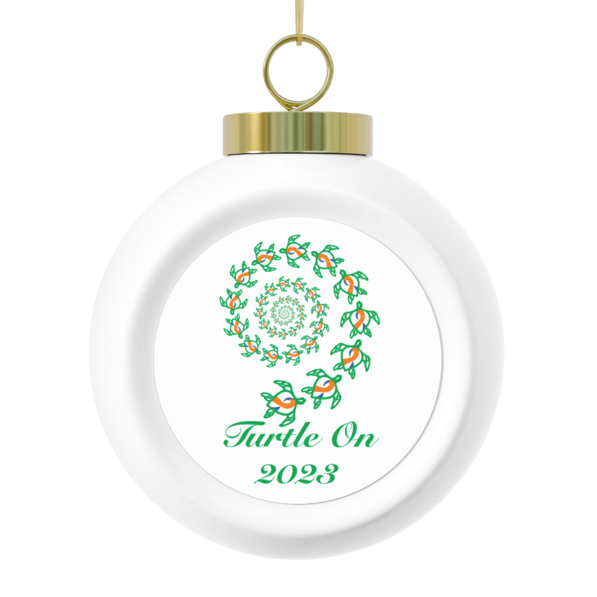 2023 Limited Edition - Christmas Ornament – Blue Orange Ribbon - Poinsettia & Candle Holiday Ball