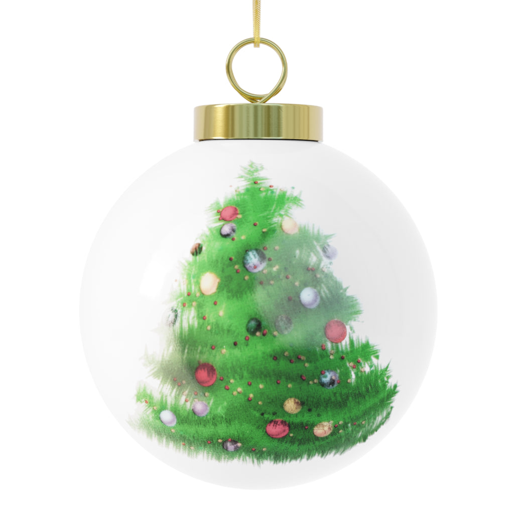 2026 Limited Edition - Christmas Ornament – Blue Orange Ribbon - Poinsettia & Candle Holiday Ball
