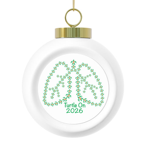 2026 Limited Edition - Christmas Ornament – Blue Orange Ribbon - Poinsettia & Candle Holiday Ball