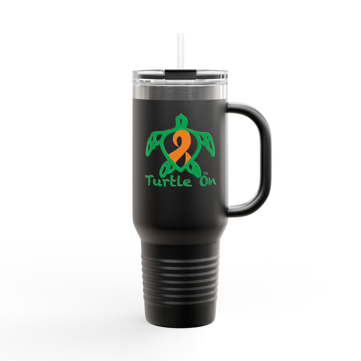 Travel Mug - Turtle On - Orange Ribbon - 40oz Insulated