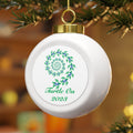 2023 Limited Edition - Christmas Ornament – Blue Ribbon - Poinsettia & Candle Holiday Ball