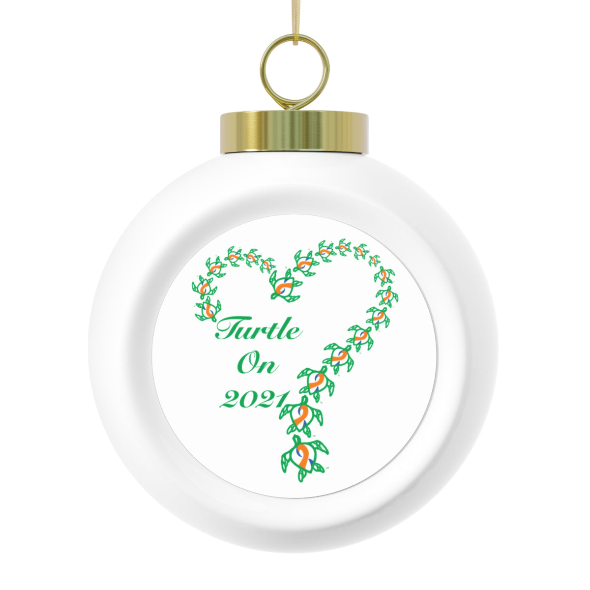 2021 Limited Edition - Christmas Ornament – Blue Orange Ribbon - Poinsettia & Candle Holiday Ball