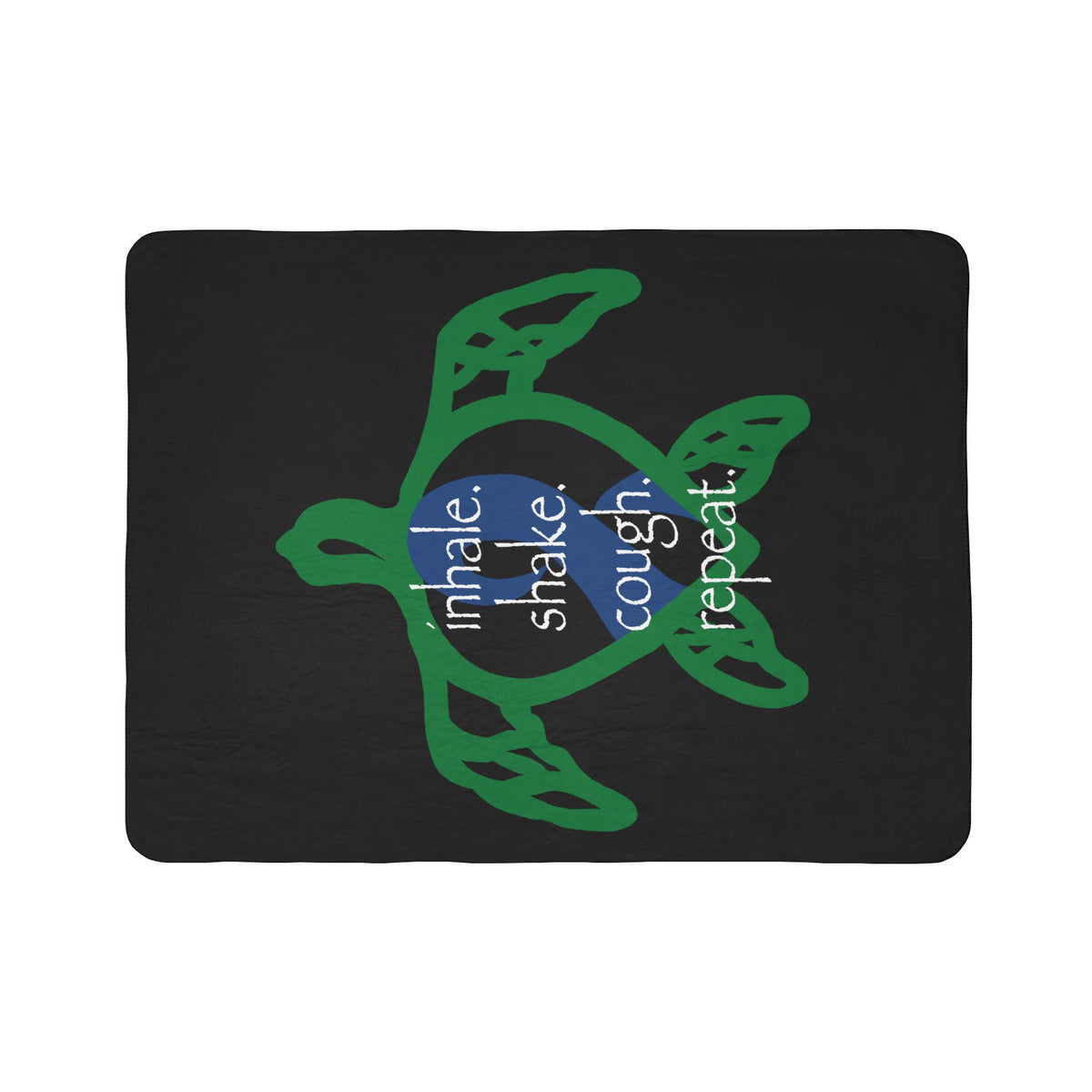 Sea Turtle Sherpa Blanket — “inhale. shake. cough. repeat.” Cozy Ocean Throw for Beach Lovers