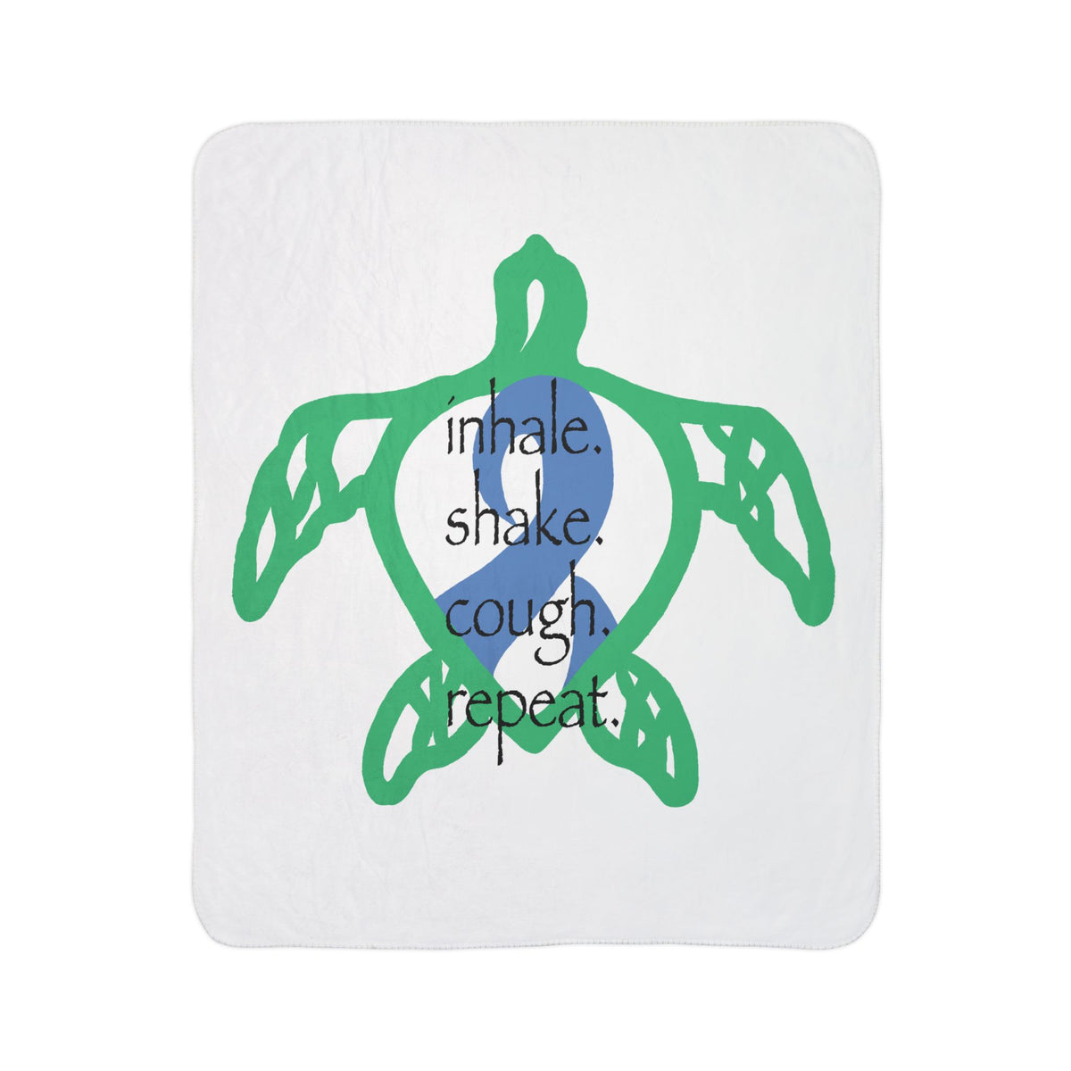 Sea Turtle Sherpa Blanket — “inhale. shake. cough. repeat.” Cozy Ocean Throw for Beach Lovers