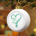 2021 Limited Edition - Christmas Ornament – Blue Ribbon - Poinsettia & Candle Holiday Ball