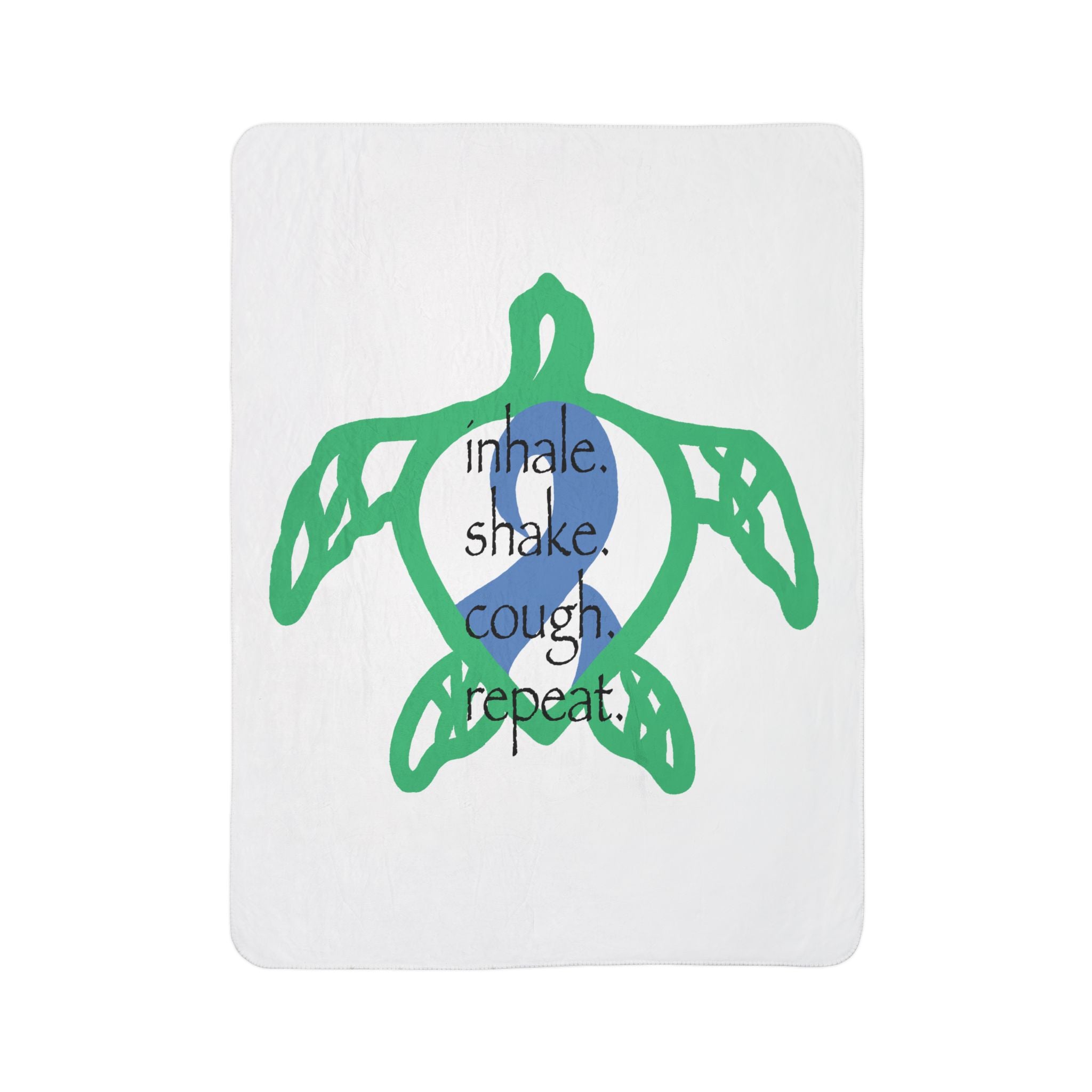 Sea Turtle Sherpa Blanket — “inhale. shake. cough. repeat.” Cozy Ocean Throw for Beach Lovers