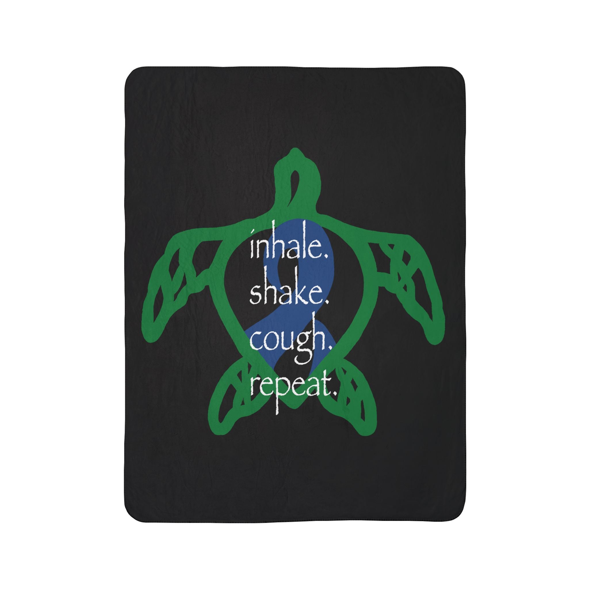 Sea Turtle Sherpa Blanket — “inhale. shake. cough. repeat.” Cozy Ocean Throw for Beach Lovers