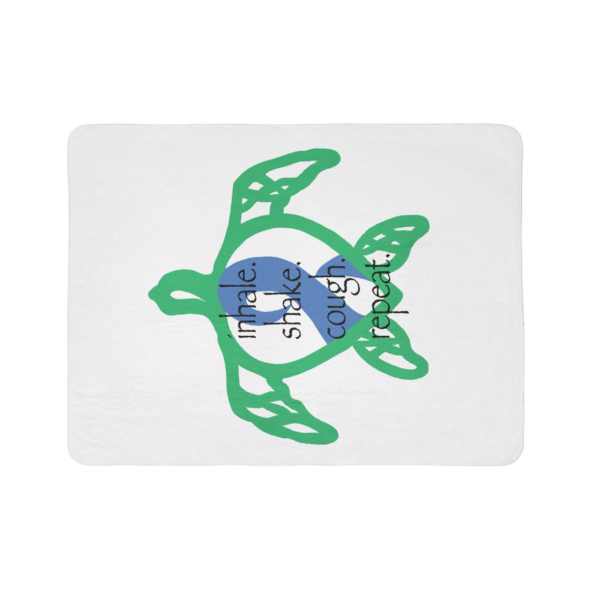 Sea Turtle Sherpa Blanket — “inhale. shake. cough. repeat.” Cozy Ocean Throw for Beach Lovers