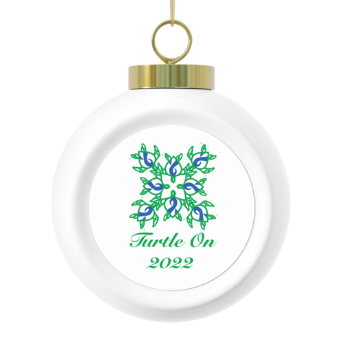 2022 Limited Edition - Christmas Ornament – Blue Ribbon - Poinsettia & Candle Holiday Ball
