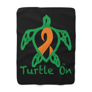 Turtle On - Orange - Sherpa Fleece Blanket